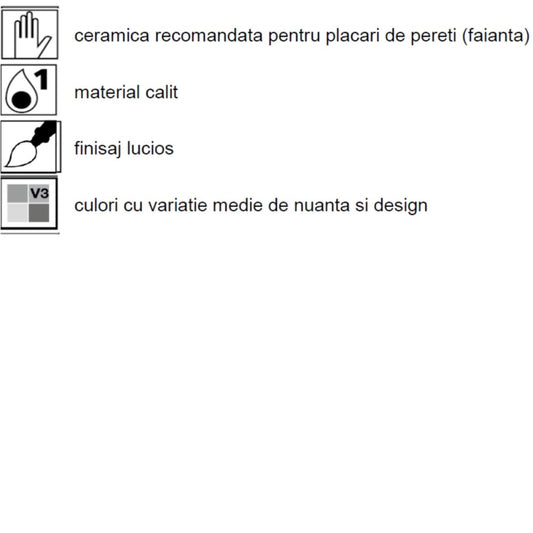 Decor interior crem/maro 25x76 cm, Marazzi Pottery Champagne/Chili