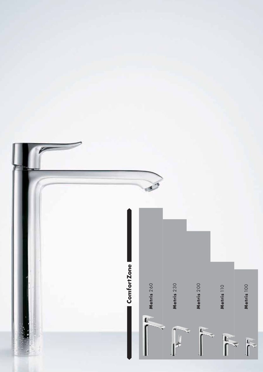 Baterie lavoar pe blat Hansgrohe Metris, H32 cm, fara ventil