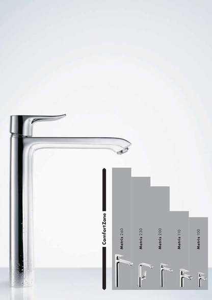 Baterie lavoar pe blat Hansgrohe Metris, H32 cm, fara ventil