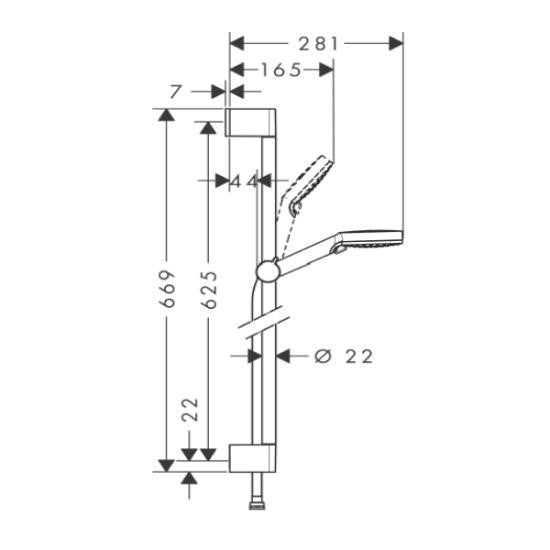 Hansgrohe Ecostat Set Promo Baterie dus cu termostat si set de dus cu bara 65 cm