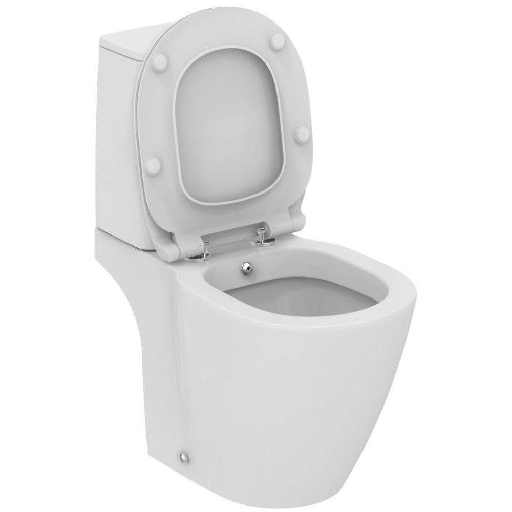 Set promo Vas WC cu bideu pe pardoseala cu rezervor aparent, baterie si capac soft close Ideal Standard Connect 37x67 cm evacuare orizontala