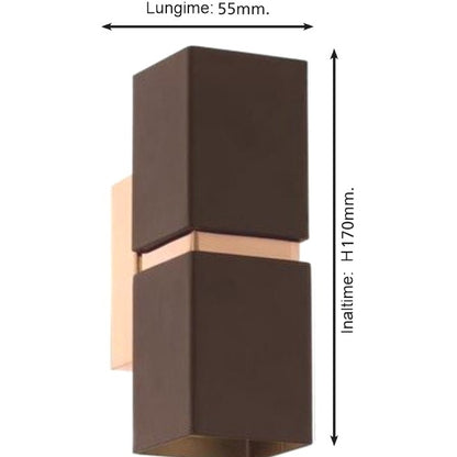 Eglo Passa Aplica patrata 2x3.3W, maro