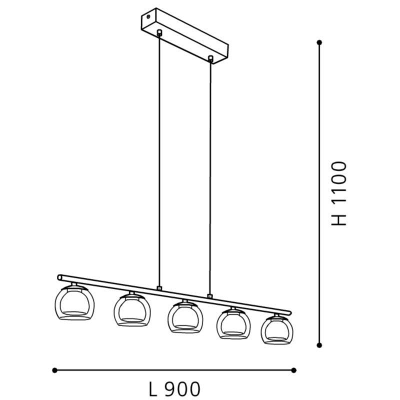 Eglo Ascolese Lustra 5x3.3W, transparent