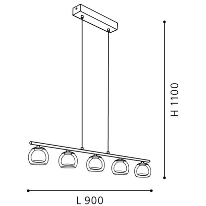 Eglo Ascolese Lustra 5x3.3W, transparent