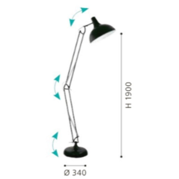 Eglo Borgillio Lampadar 1x60W, negru