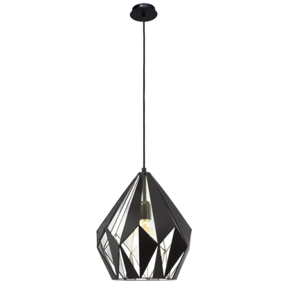 Eglo Carlton 1 Pendul 1x60W, negru/argintiu