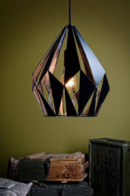 Eglo Carlton 1 Pendul 1x60W, negru/cupru