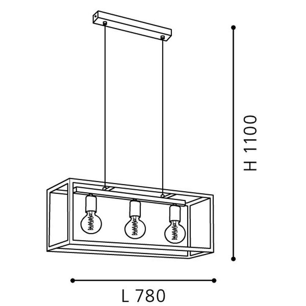 Eglo Charterhouse Lustra 3x60W, negru