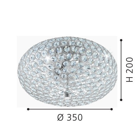 Eglo Clemente Plafoniera 2x60W, transparent