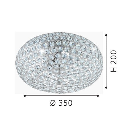 Eglo Clemente Plafoniera 2x60W, transparent