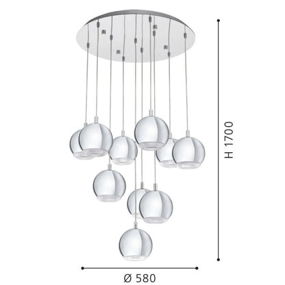Eglo Conessa Lustra 10x3.3W, crom