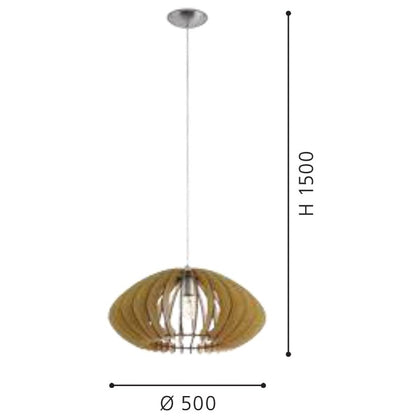 Eglo Cossano 2 Pendul 1x60W, Ø50 mm, bej