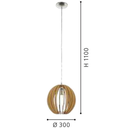 Eglo Cossano Pendul 1x60W, Ø30 mm, bej