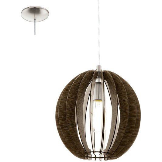 Eglo Cossano Pendul 1x60W, Ø30 mm, maro