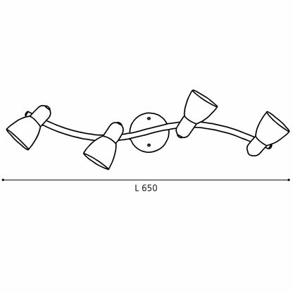 Eglo Dakar 1 Plafoniera cu spoturi 4x40W, alb/nichel