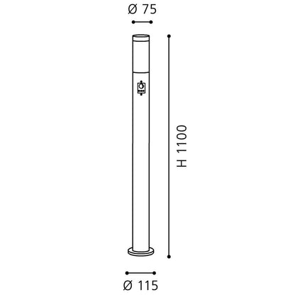 Eglo Helsinki Stalp mediu cu senzor 1x15W, inox
