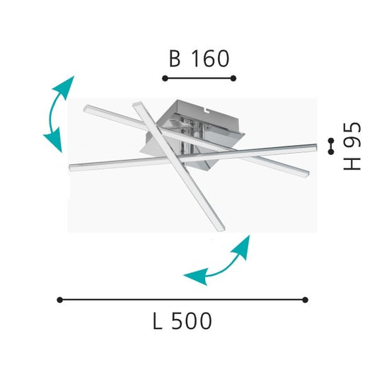 Eglo Lasana 1 Plafoniera 1x18W, crom