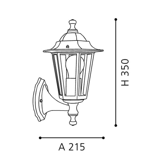 Eglo Laterna 4 Aplica verticala orientata in sus, 1x60W, negru