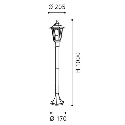Eglo Laterna 4 Stalp mediu 1x60W, negru
