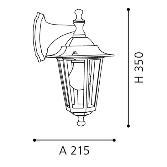 Eglo Laterna 5 Aplica verticala orientata in jos, 1x60W, alb