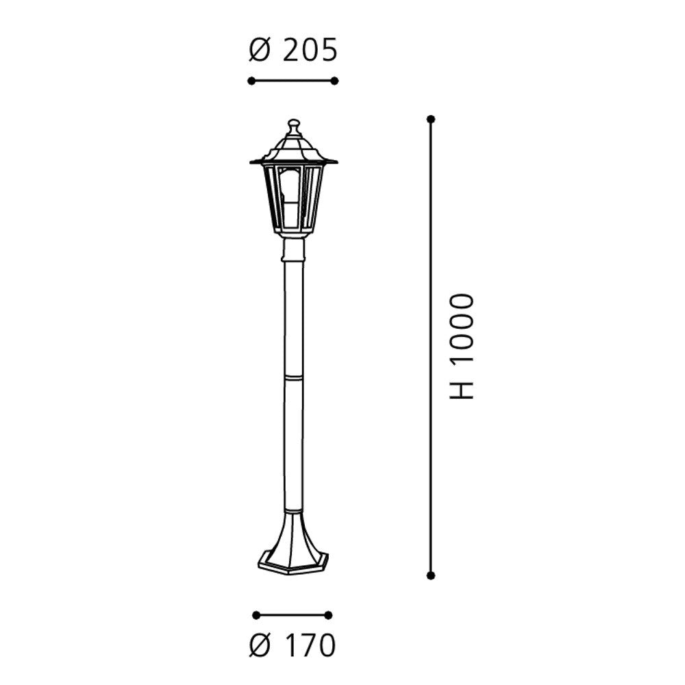 Eglo Laterna 5 Stalp mediu 1x60W, alb