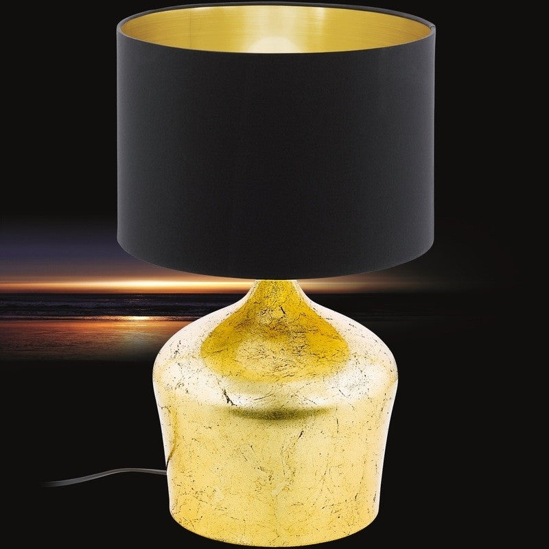 Eglo Manalba Veioza 1x60W, H38 cm, negru/auriu