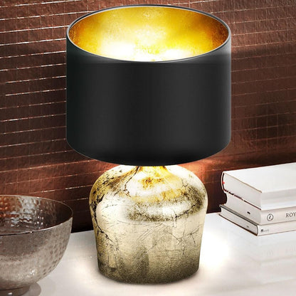 Eglo Manalba Veioza 1x60W, H38 cm, negru/auriu