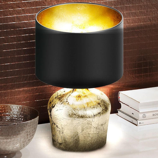 Eglo Manalba Veioza 1x60W, H38 cm, negru/auriu