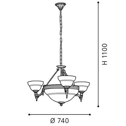 Eglo Marbella Lustra 6x60W, bej/bronz