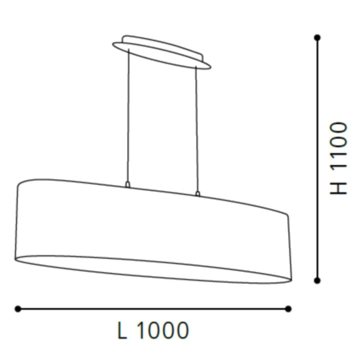 Eglo Maserlo Lustra 2x60W, L100 cm, negru