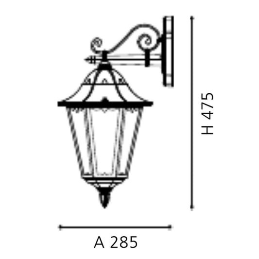 Eglo Navedo Aplica verticala orientata in jos, 1x60W, negru