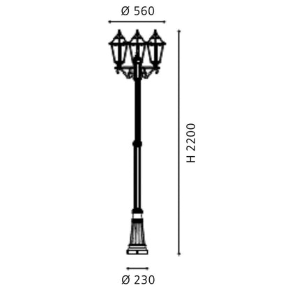 Eglo Navedo Stalp inalt 3x60W, negru