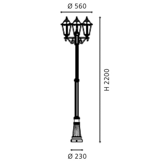 Eglo Navedo Stalp inalt 3x60W, negru