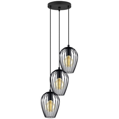 Eglo Newtown Lustra 3x60W cu Ø38 cm, negru