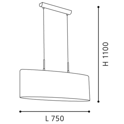 Eglo Pasteri Lustra 2x60W, L750, alb