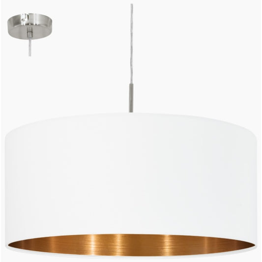 Eglo Pasteri Pendul 1x60W, ø530 mm, alb