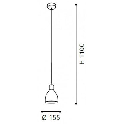 Eglo Priddy 1 Pendul 1x60W, cupru