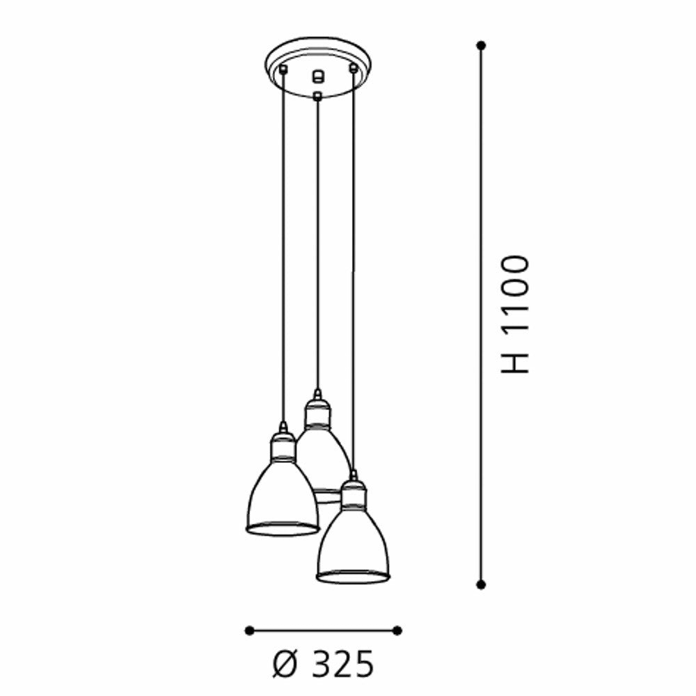 Eglo Priddy Lustra 3x60W, negru