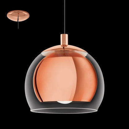 Eglo Rocamar Pendul 1x40W, cupru/transparent