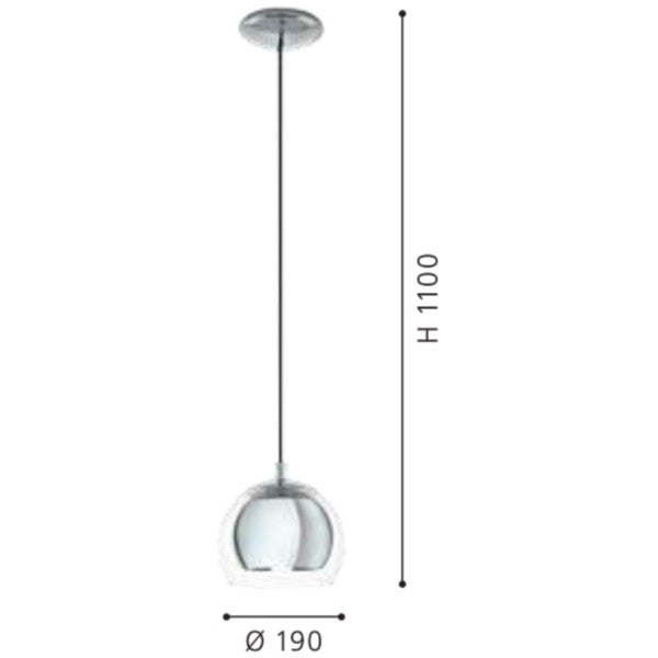 Eglo Rocamar Pendul 1x40W crom/transparent
