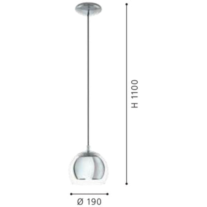 Eglo Rocamar Pendul 1x40W crom/transparent