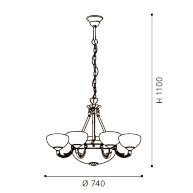 Eglo Savoy Lustra 6x40W, alb/bronz