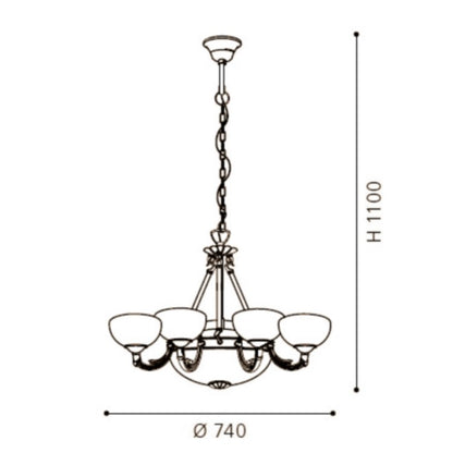 Eglo Savoy Lustra 6x40W, alb/bronz