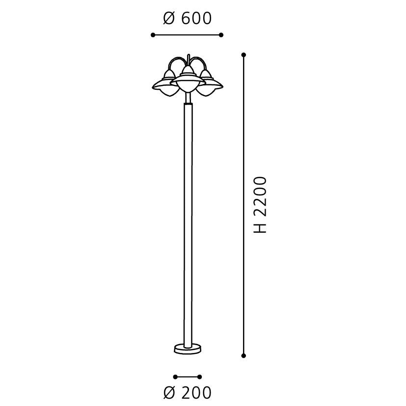 Eglo Sidney Stalp inalt 3x60W, inox