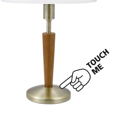 Eglo Solo 1 Veioza cu functie touch, 1x60W, bronz/lemn