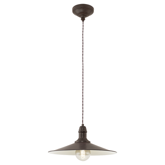 Eglo Stockbury Pendul 1x60W, Ø36 cm, maro