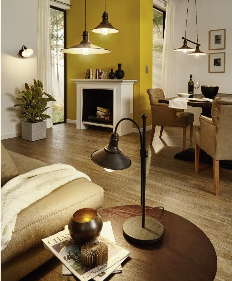 Eglo Stockbury Pendul 1x60W, Ø36 cm, maro