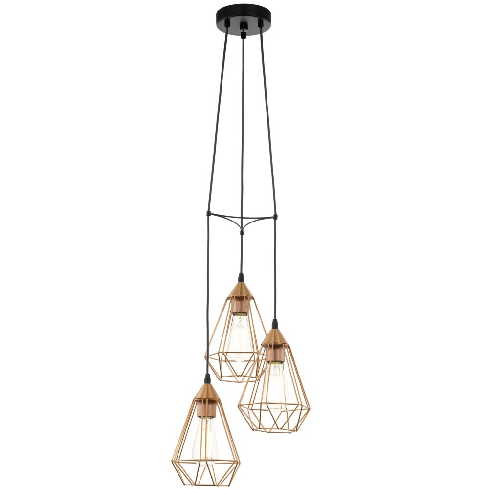 Eglo Tarbes Lustra 3x60W, Ø31xH110 cm, cupru