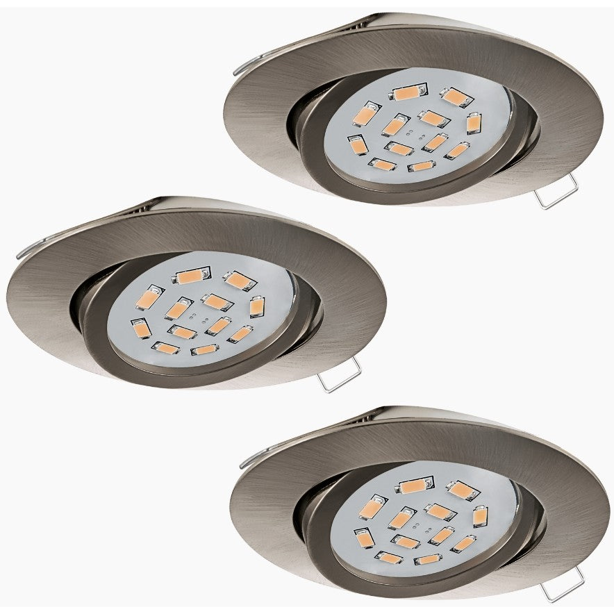 Eglo Tedo Set 3 spoturi incastrate rotunde 3x5W, nichel mat