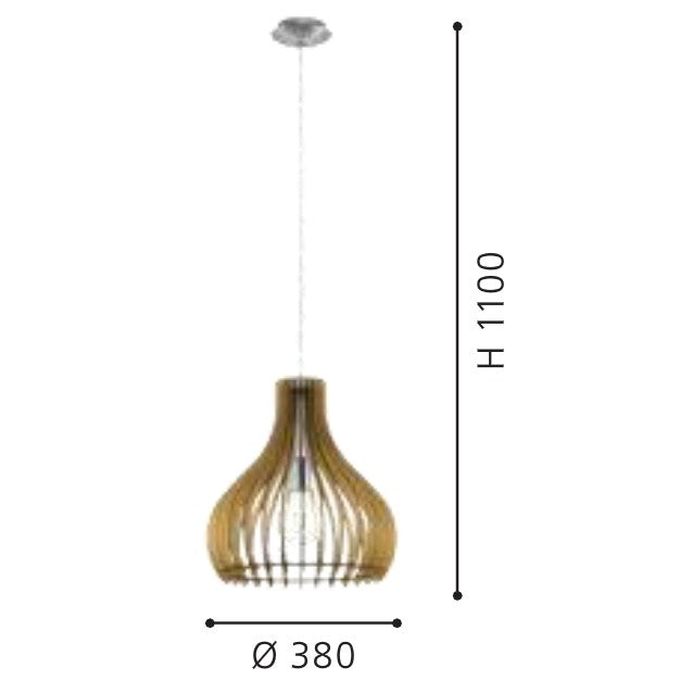 Eglo Tindori Pendul 1x60W, Ø38 mm, bej